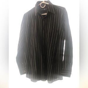 Beverly Hills Polo Club Black and White Striped Shirt